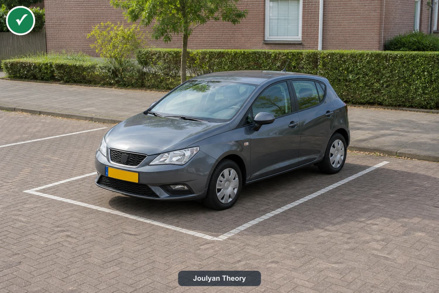 Car parked straight and fully within an ordinary marked parking bay