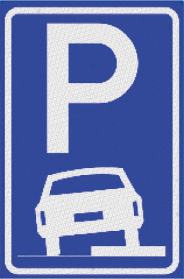 Parking with two wheels on the pavement