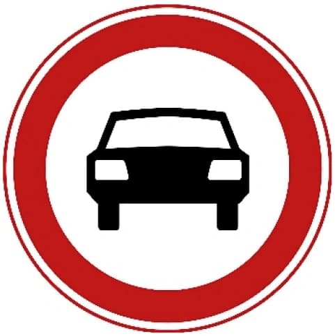 Closed to motor vehicles with more than two wheels