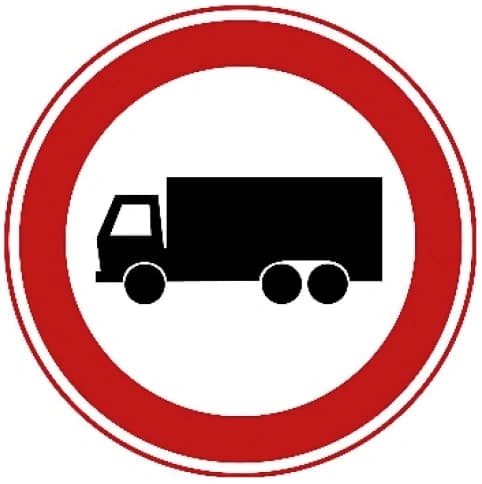 Closed to goods vehicles