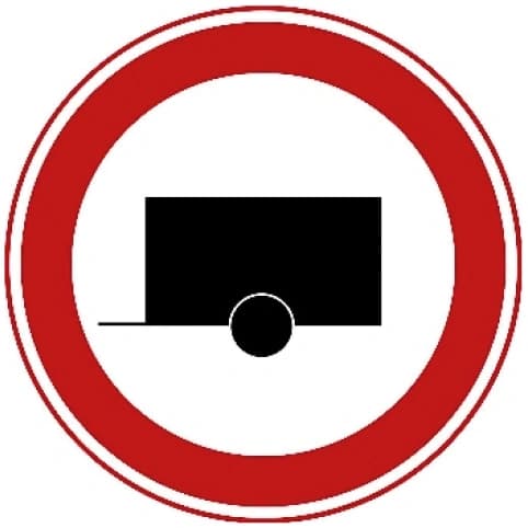 Closed to motor vehicles towing a trailer