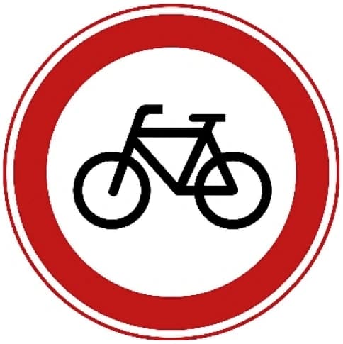 Closed to bicycles and unpowered disability vehicles