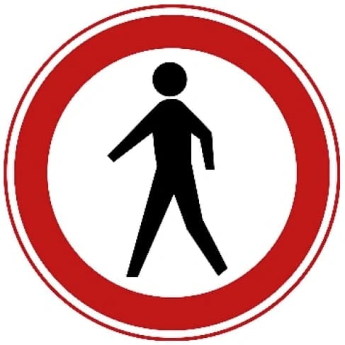 Closed to pedestrians