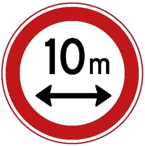 Closed to vehicles or combinations longer than the length shown