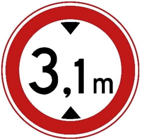 Closed to vehicles higher than the height shown