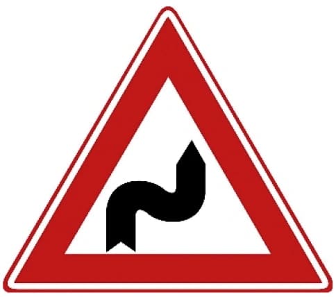 Series of bends, first to the right