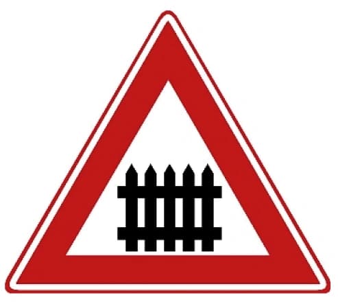 Level crossing with barriers