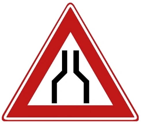 Road narrows