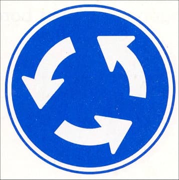 Roundabout, mandatory direction