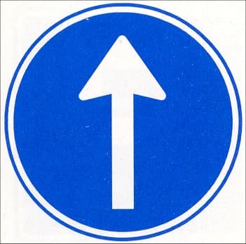 Mandatory direction shown on the sign