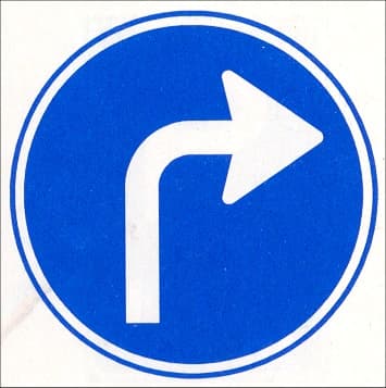 Mandatory direction shown on the sign