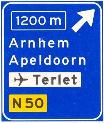 Advance motorway exit sign