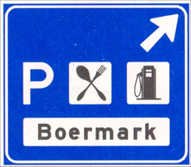 Motorway service-area direction sign