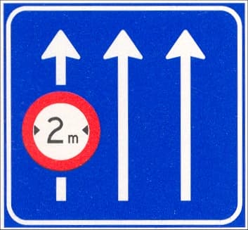 Road sign applies only to the lane or lanes shown